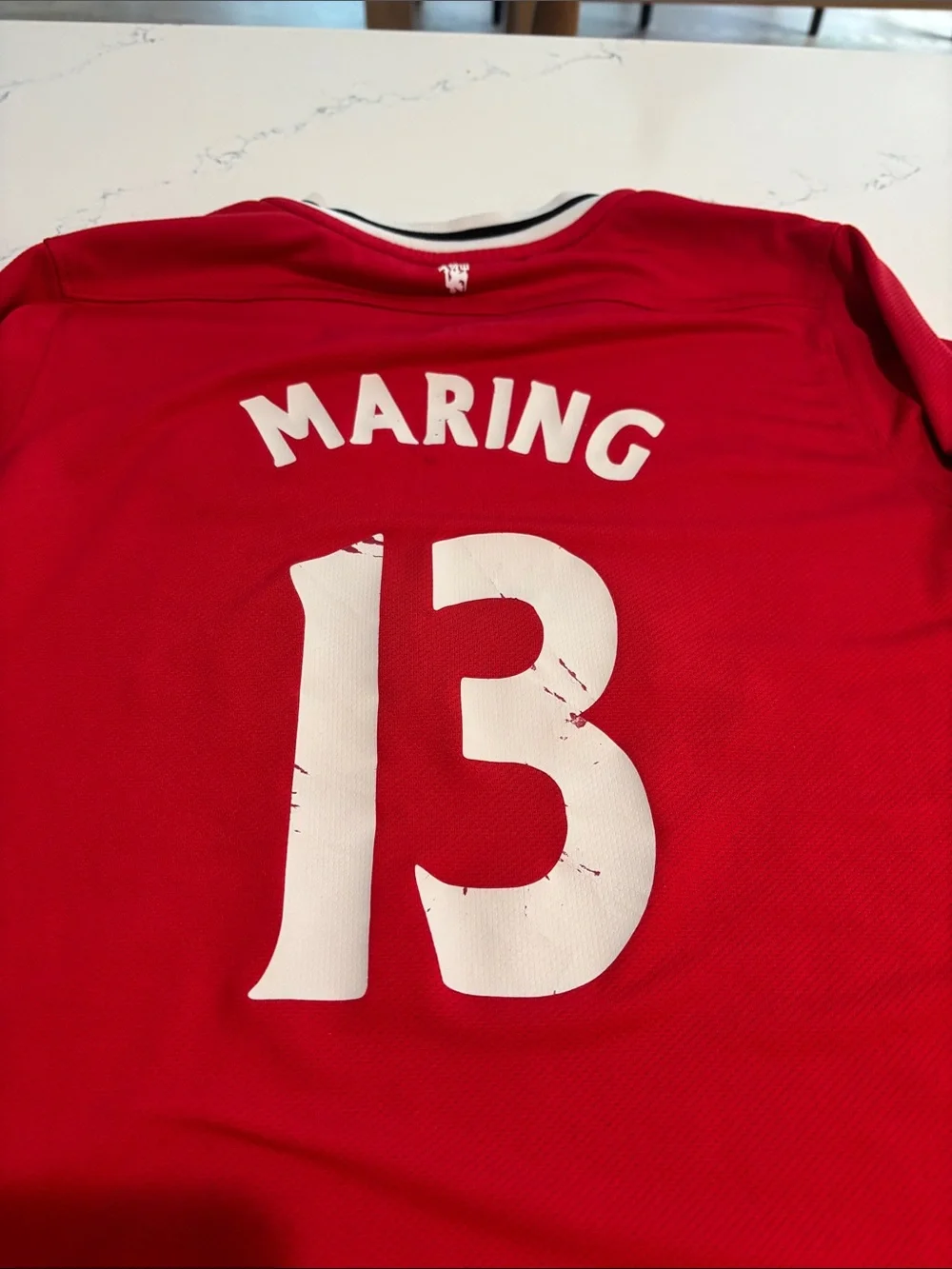 Nike Red Manchester United Long Sleeve Jersey with White Accents